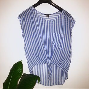 Sheer pinstripe top